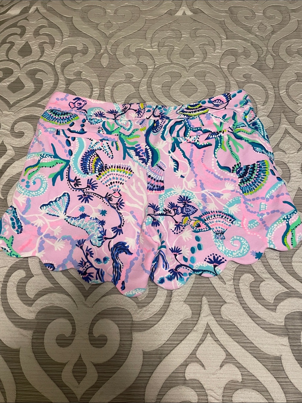 NWOT Lilly Pulitzer Lilac Freesia Mermaid For You Buttercup Knit Shorts Size 6 - Picture 4 of 4